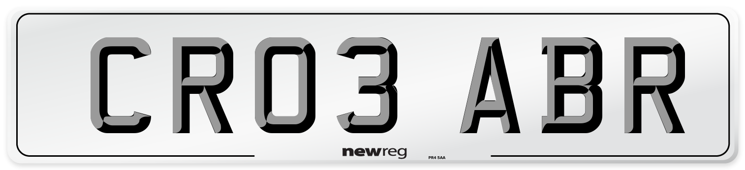 CR03 ABR Number Plate from New Reg